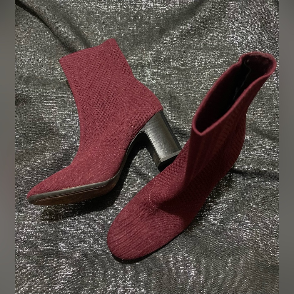 Born Burgundy Heeled Boots - Picture 3 of 4
